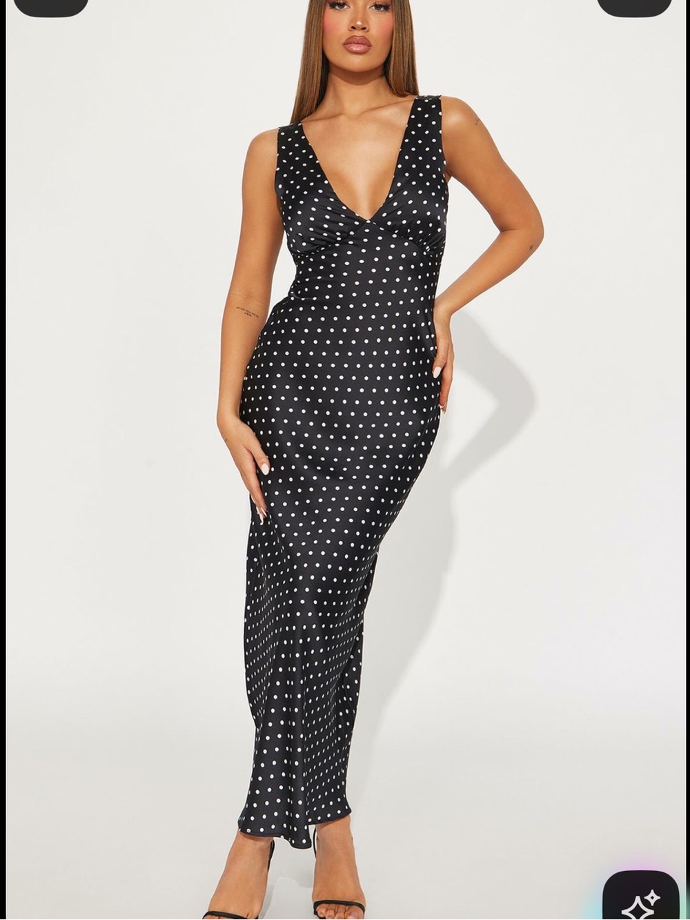 Fashion Nova Arielle Polka Dot Maxi
Dress - Black